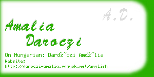 amalia daroczi business card